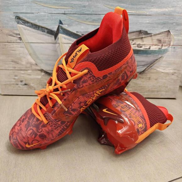 Nike Alpha Menace 4 Elite NRG (FQ4046-600) Red Football Cleats Men Sz 13 NEW - Picture 1 of 6